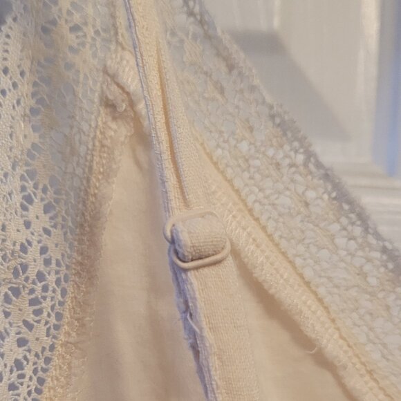 💎NWOT American Eagle Babydoll Tank Top Cream Cotton with Lace Trim - Picture 6 of 8